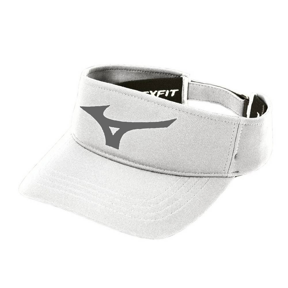 Mens Mizuno Diamond Baseball Visor White/Grey Philippines (NQHKZE485)